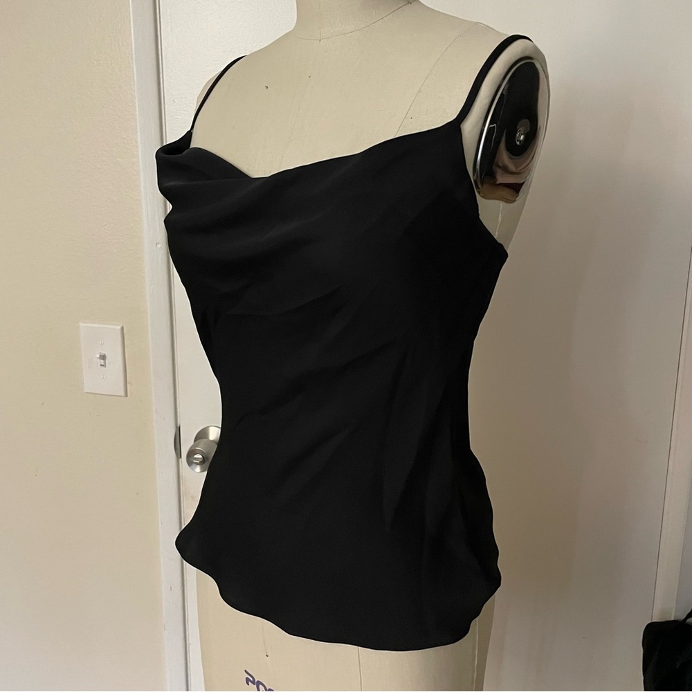 NWT new with tags Aqua silky black cowl neck top Size S